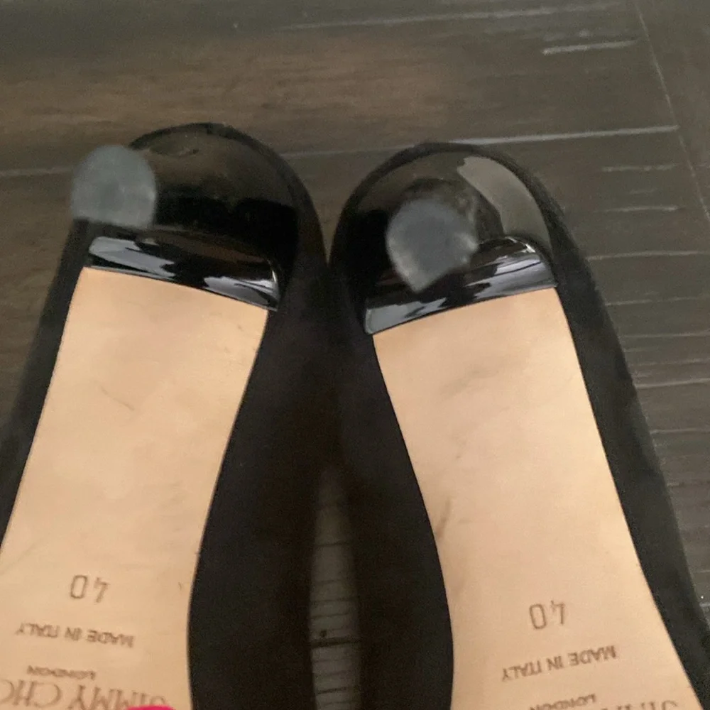 Jimmy Choo Black Heels Classic Suede Pumps - Picture 7 of 8